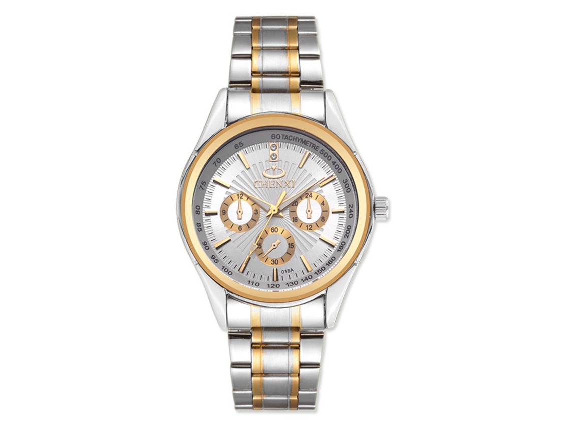 Reloj De Pulsera Para Hombre Empresarial Con Movimiento De Cuarzo Y Correa De Acero Blanco
