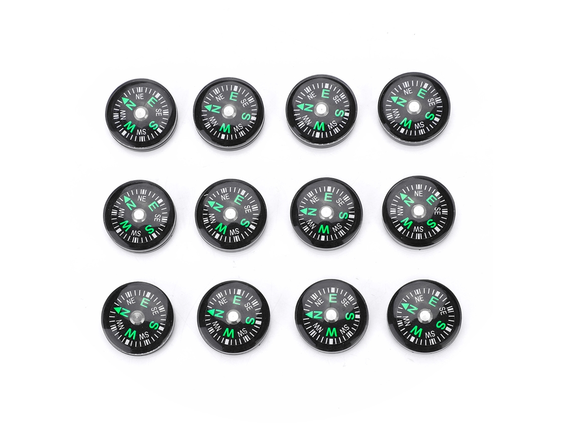 Mini Brújula De Bolsillo De 20 Mm, 12 Unidades Rellenas De Aceite Para Actividades Al Aire Libre, Senderismo, Camping Y Supervivencia.