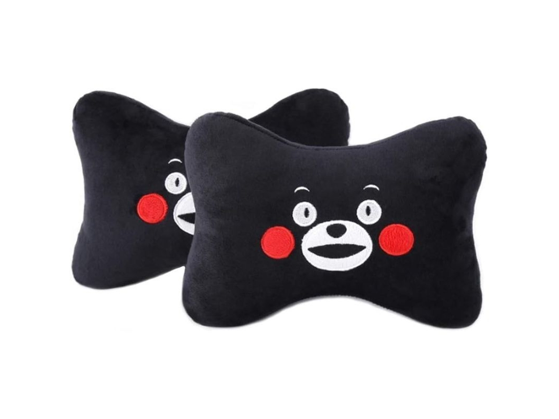 2026-40579-almohada Cervical Para Coche, Almohada Suave Con Diseño Cartoon, Para Coche Hogar Oficina Viajes, 2 Piezas (negro)