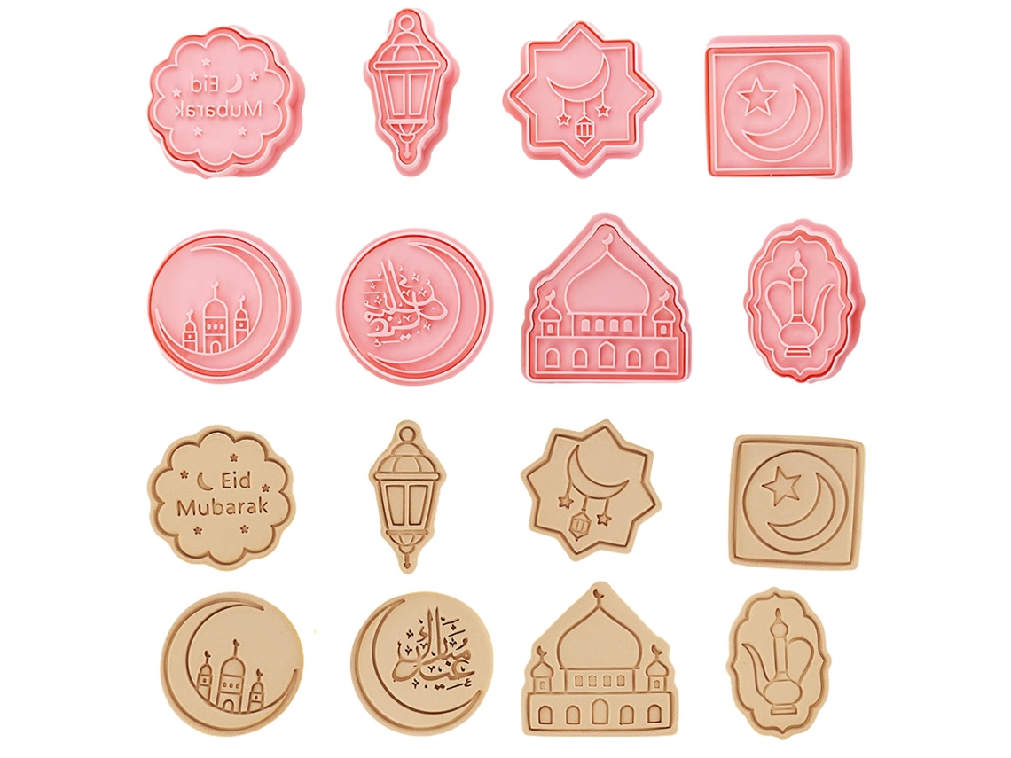 Juego De Cortadores De Galletas 3d Para Eid Al Fitr, Moldes Para Pasteles Caseros, Herramientas Para Pasteles