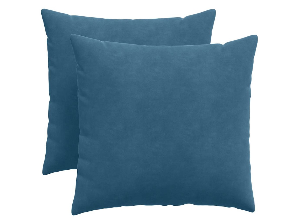 Cojines De Sofá 2 Uds Azul 50 X 50 Cm Tela De Pana