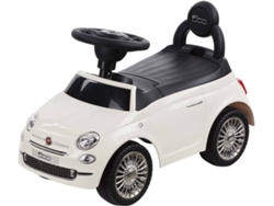 DEVESSPORT Correpasillo Fiat 500 Blanco con maletero, claxon, manilla y sistema antivuelco