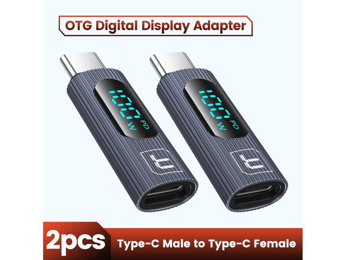 Adaptador USB-C de 100 W, adaptador de pantalla USB-C a USB 2.0, conector OTG, para MacBook Pro/Air/Samsung S9, color gris