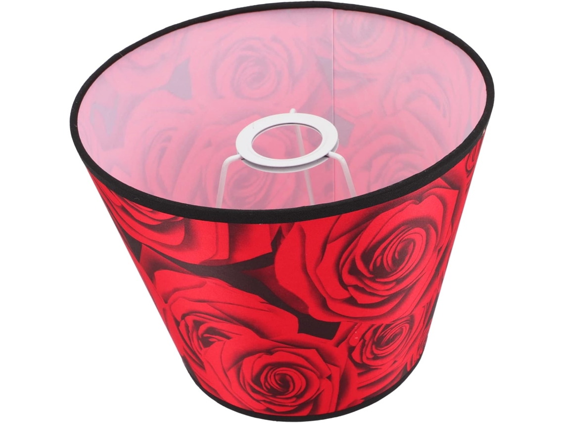 Lámpara Pequeña, Cilíndrica, De Tela De Lino Roja Antirreflejos, Compatible Con Lámparas De Escritorio Y De Mesita De Noche.