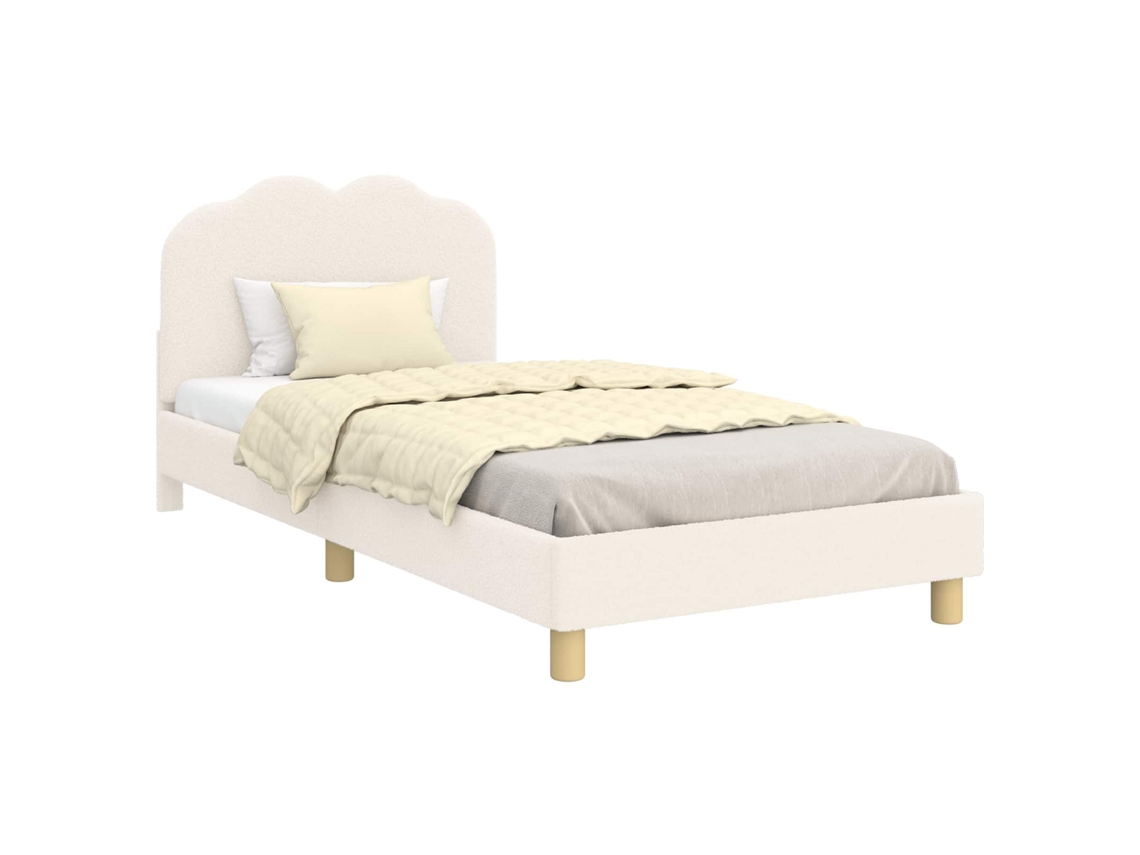 Maison Exclusive - Cama Para Niños Con Cabecero Crema 80 X 200 Cm Tela De Oveja
