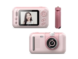 Cámara de fotografía infantil Yizhood de 4000 W, HD, píxeles, lente abatible de 24 pulgadas y trípode rosa