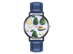 Reloj De Pulsera De Cuarzo Para Mujer Con Correa De Piel Sintética, Estilo Sencillo, Azul.
