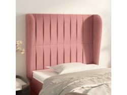 Cabecero Con Orejas De Terciopelo Rosa 83x23x118/128 Cm