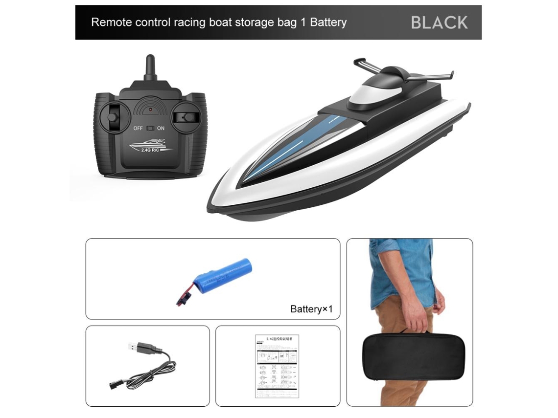 Ats-barco De Carreras A Control Remoto 2.4g Impermeable Para Niños 4 Canales De Alta Velocidad Eléctrico Recargable