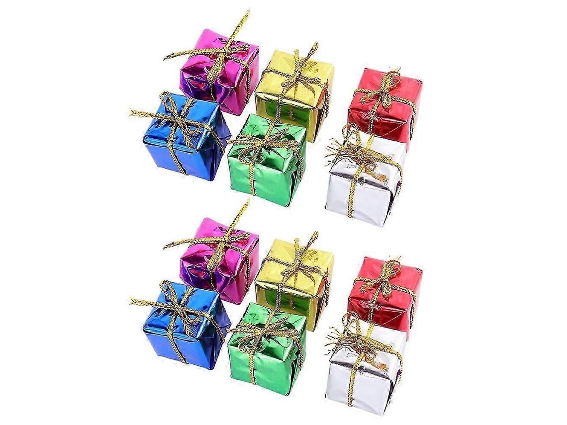 Juego de 72 cajas de regalo para decoración navideña, minicajas para colgar en el árbol de Navidad. Hengjian