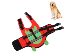 Chaleco salvavidas para perros medianos y grandes con tiras reflectantes y flotabilidad ajustable.