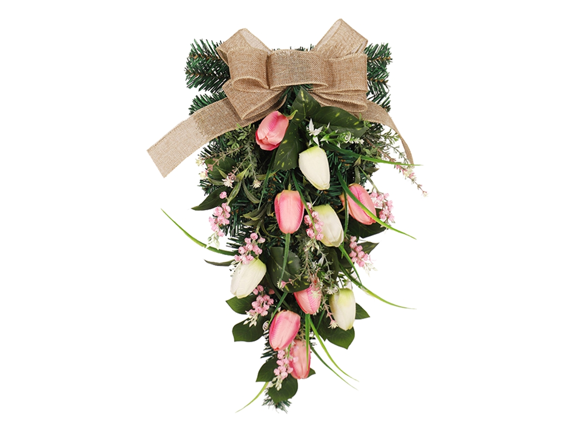 Corona Artificial En Forma De Lágrima Para La Decoración De Puertas Y Hogares, Corona Colgante De Imitación.