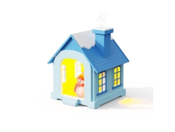 Mini umidificador mesa forma boneco neve. Recarregável USB, luz natalícia. Tema casinha neve.