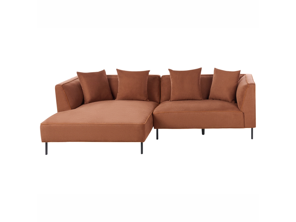 Sofá Rinconera Izquierdo Beliani Sater Tela Marrón 271x154x80