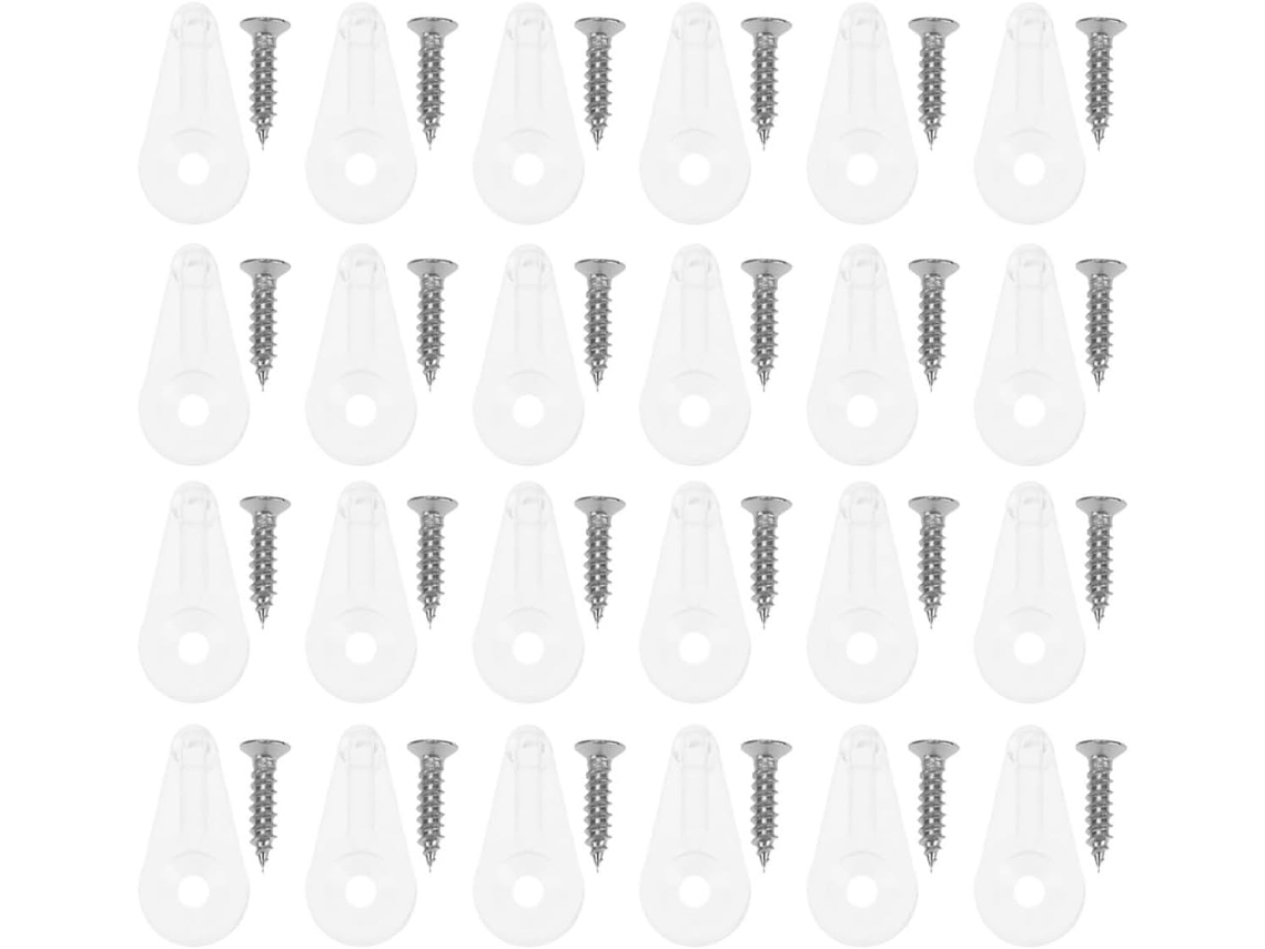 Kit 50 Clips Retención Vidrio Fijar Espejos Gabinetes