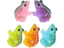 Figuritas De Ranitas, 5 Piezas, Hechas De Resina, Para Decoración Del Hogar Y El Jardín En Naranja, Azul, Verde, Rosa Y