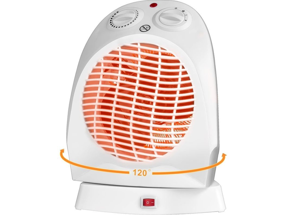 Calefactor Eléctrico Portátil De 2000 W Con Oscilación De 120°, 3 Ajustes Y Termostato.