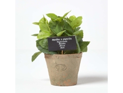 Planta de menta artificial en maceta decorativa de Homescapes