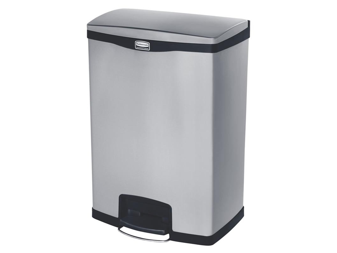 Rubbermaid Slim Jim® De Pedal Frontal 90 L De Acero Inoxidable Negro