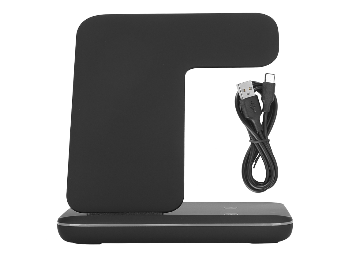 Estação De Carregamento Sem Fio 3 Em 1 15w Carregador Para Celular Relógio Fone De Ouvido Suporte Celular