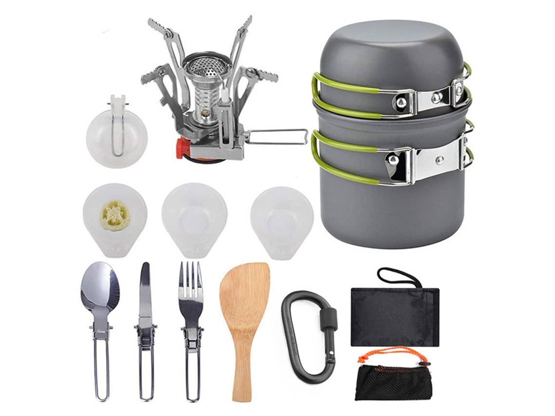 Juego De Utensilios De Cocina Portátiles De Aluminio Para Acampar, Hacer Senderismo Y Picnics, Con Accesorios Para Cocinar Al Aire Libre.