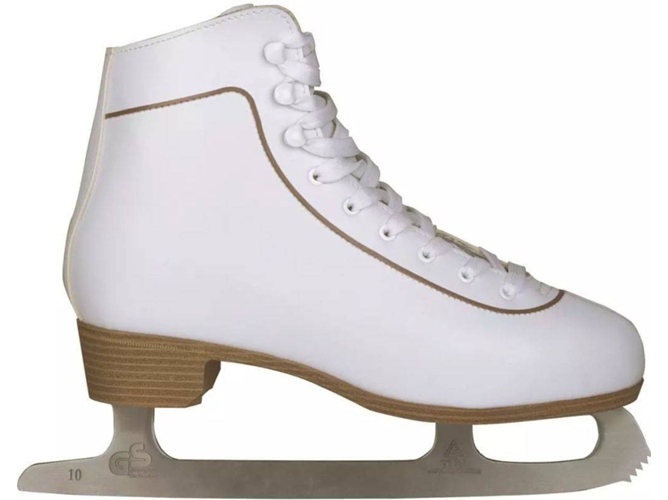 Nijdam patines cuero mujer patinaje artístico hielo 36 0043-WIT-36