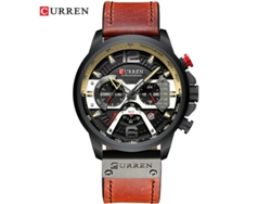 Reloj De Hombre (marrón) Resistente Al Agua, Seis Manecillas, Multifuncional, Esfera Grande Y Elegante, Calendario.