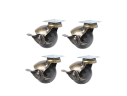 Ruedas 1.5 Giratorias Placa Pulgadas Muebles Freno, Color