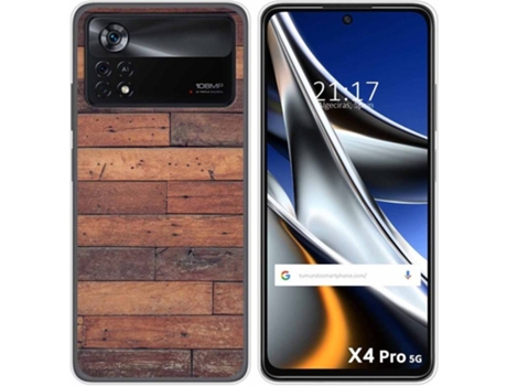 Carcasa para Xiaomi Poco X4 Pro 5G TUMUNDOSMARTPHONE Dibujos Madera 03 Multicolor