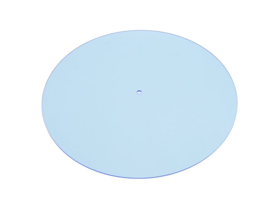 Alfombrilla Acrílica Transparente Para Tocadiscos De 12 Pulgadas Que Reduce La Estática Y El Ruido - Azul Claro