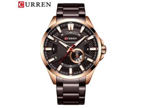 Relojes para Hombre, Reloj con Correa de Acero Inoxidable para Relojes de Pulsera con Calendario Resistentes al Agua-Café de concha Rosa LUUCOZK