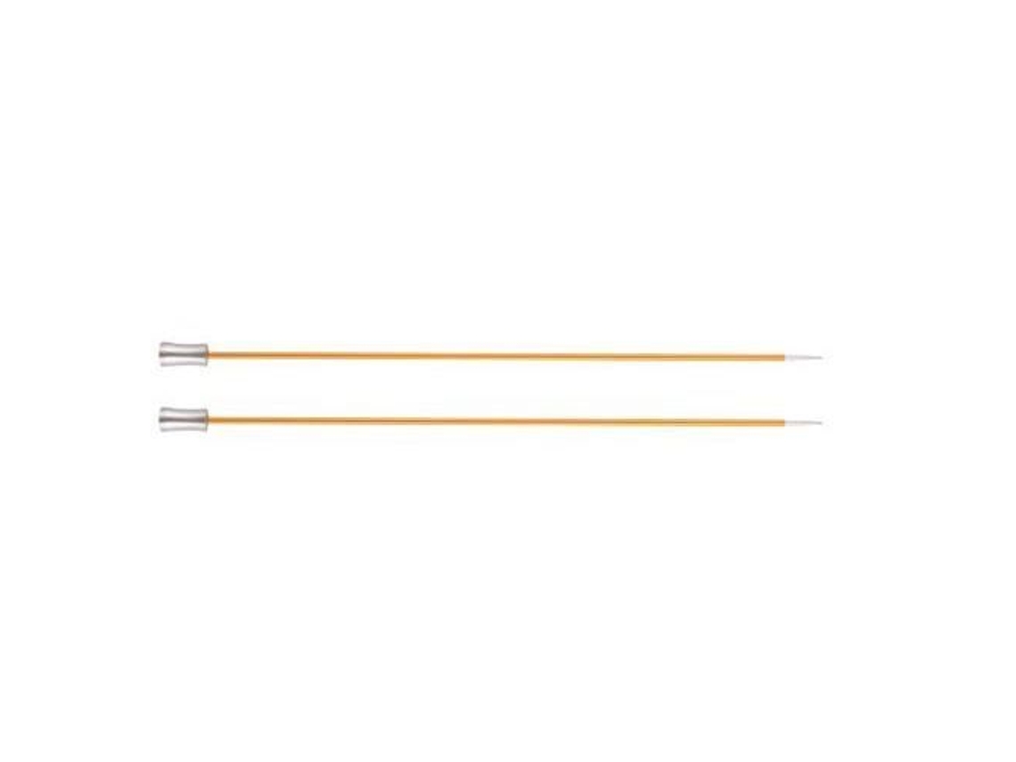 Aguja de tejer de un solo extremo de aluminio Zing de Knit Pro de 30 cm x 2,25 mm con gancho dorado Kp47262 Knitpro