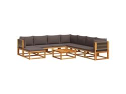Maison Exclusive - Conjunto De Sofá De Jardín De 9 Piezas Con Cojines De Madera De Acacia Y Cuerda