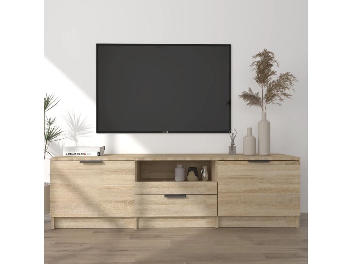 Mueble P/ Armario Tv 140X35X40 Cm Madera Procesada Color Roble Sonoma