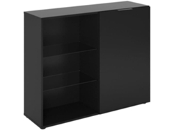Armario pequeño negro, 99,1 cm de alto x 81,3 cm de ancho x 31,5 cm de profundidad Youdoit