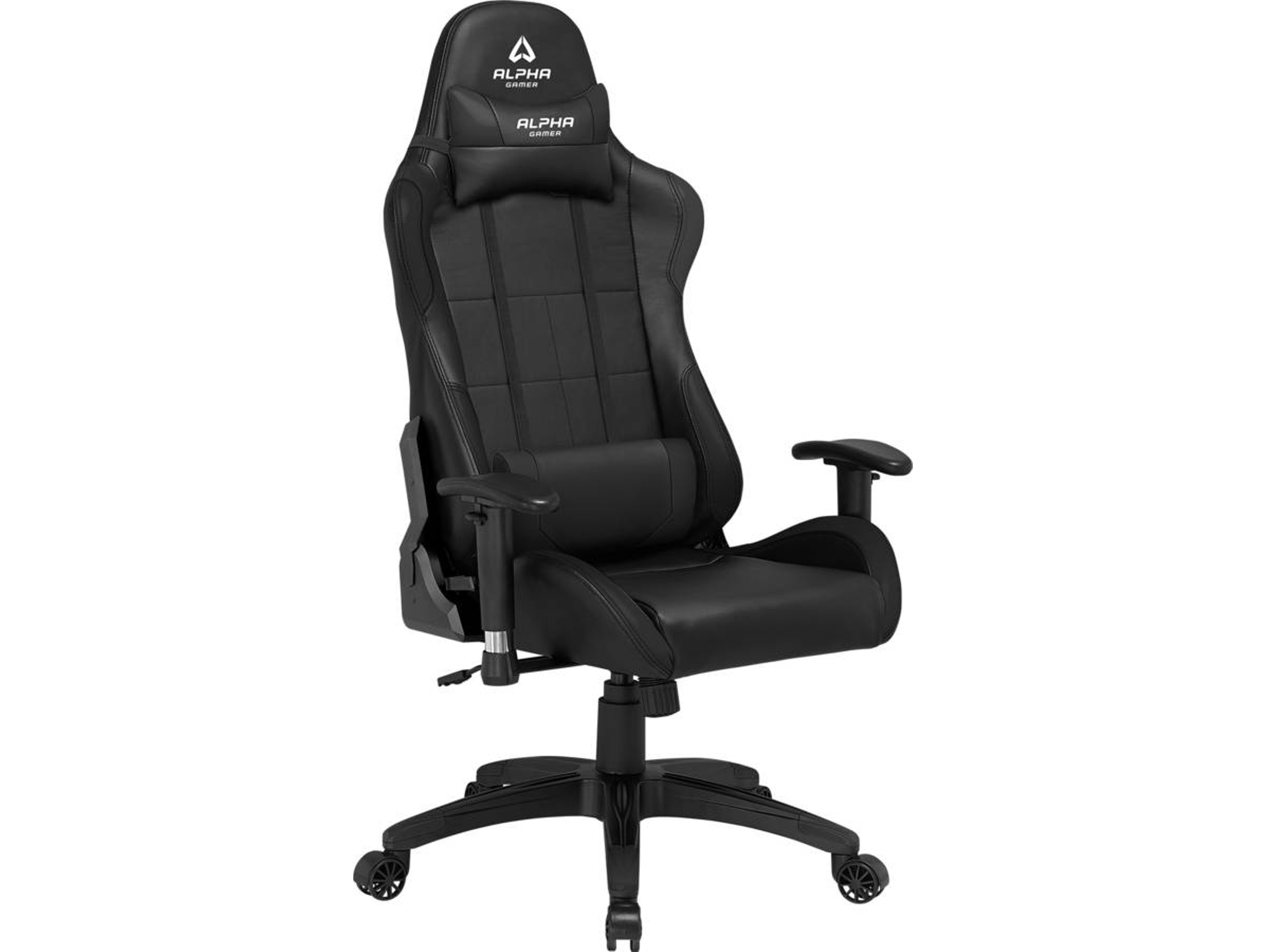 Silla Gaming ALPHA GAMER Vega (Hasta 150 kg - Elevador a Gas Clase 4 - Negro)