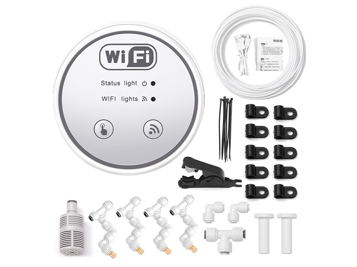 Temporizador De Riego Inteligente Para Jardín Con Control Mediante Aplicación Wi-fi, Sistema De Riego Automático Y Boquillas Multidireccionales.