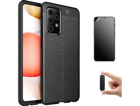 Kit Carcasa, Protector Y Soporte Samsung A52 4G Ultimatte Rugged Leather Negro