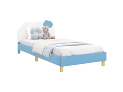 Maison Exclusive - Estructura De Cama Con Cabecera Azul 90 X 190 Cm Pu