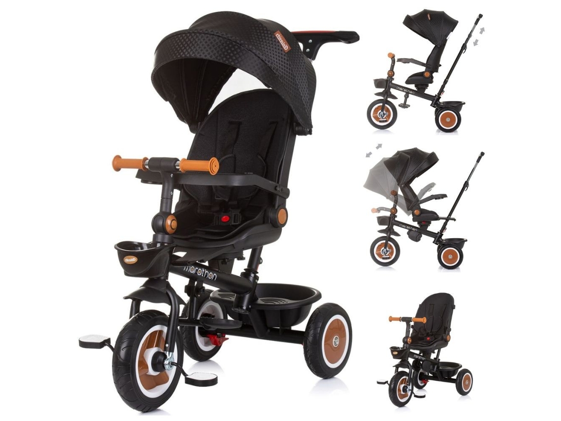 Triciclo Con Asiento Giratorio Marathon Hasta 25 Kg De Chipolino - Obsidian