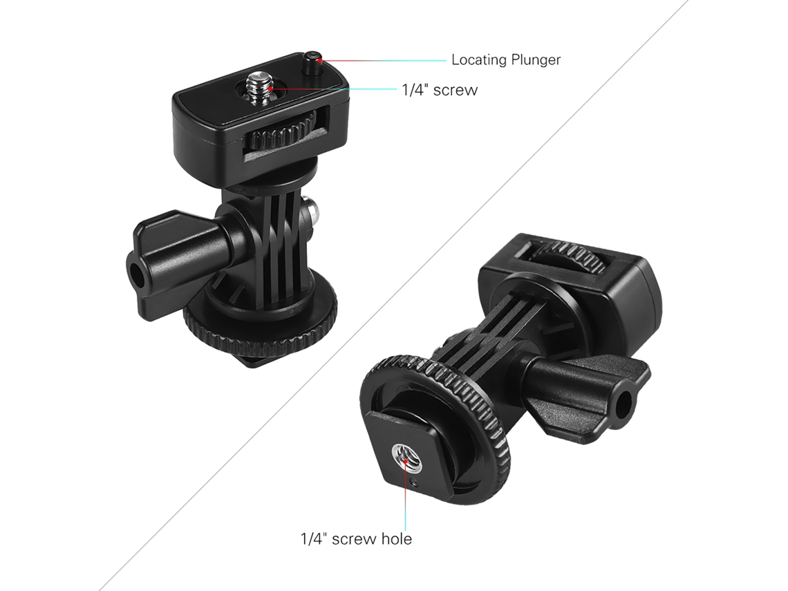 Adaptador De Cold Hot Shoe Ajustable Con Tornillo 1/4 Para Monitor Viltrox Dc-90 Dc-70 Dc-50 Y Luz Led L132t L116t