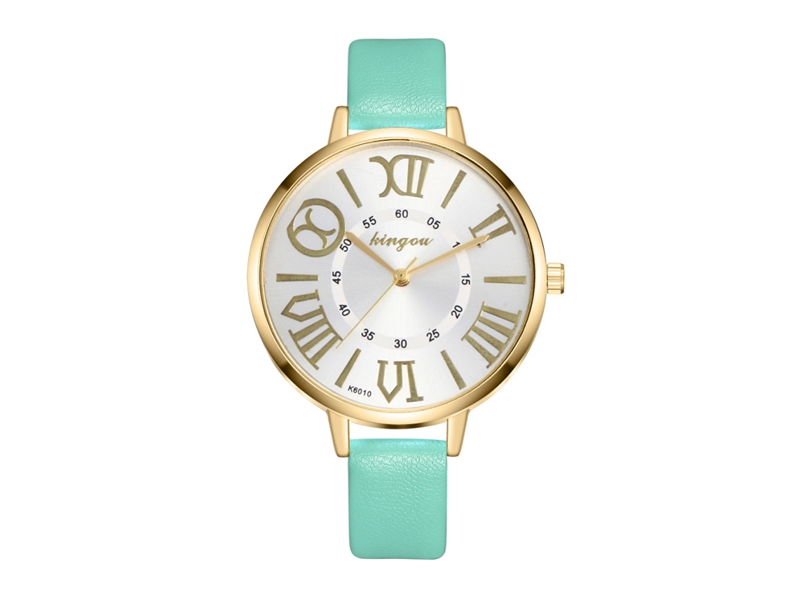 Reloj Zhoulianfa Para Mujer De Piel Sintética Con Movimiento De Cuarzo Y Números Romanos (menta)