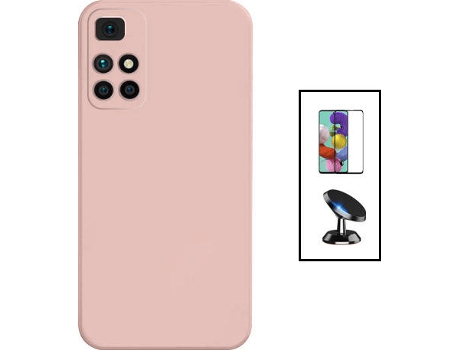 Kit Carcasa + Protector de Pantalla + Soporte Xiaomi Redmi 10 2022 PHONECARE Rosa