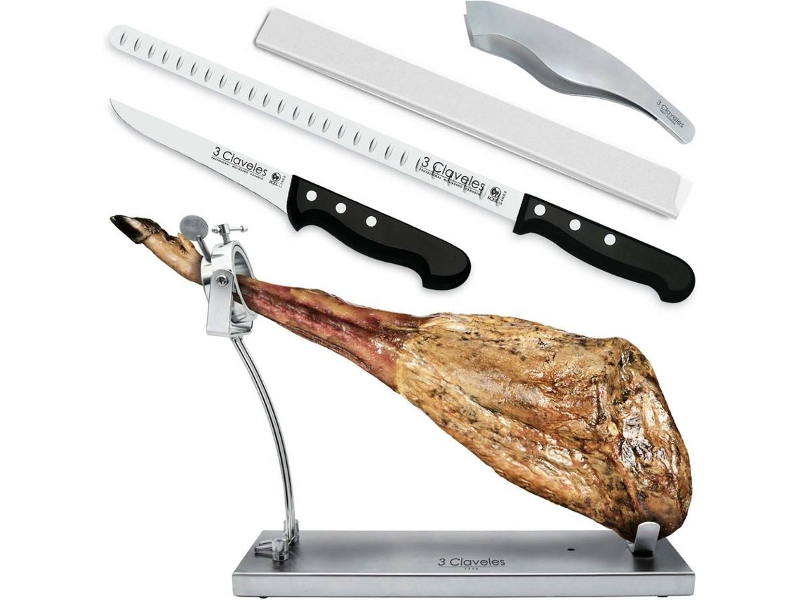 Soporte Jamonero 3 CLAVELES (Acero inoxidable - 49x16.5x39 cm)