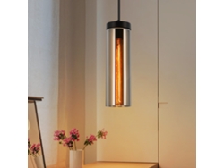 Lámpara colgante retro Nettlife de cristal negro mate para mesa de comedor, 1 llama, E27