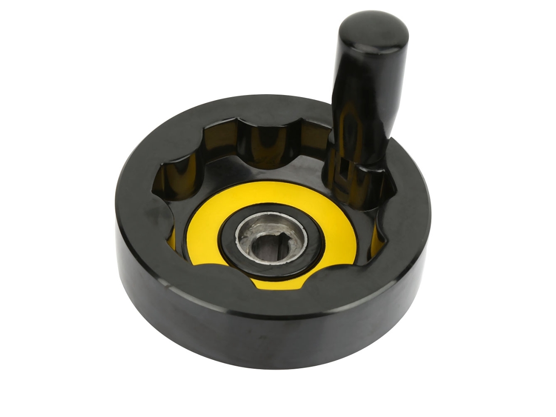 Volante Giratorio Plegable De Plástico Negro Para Torno 12*100