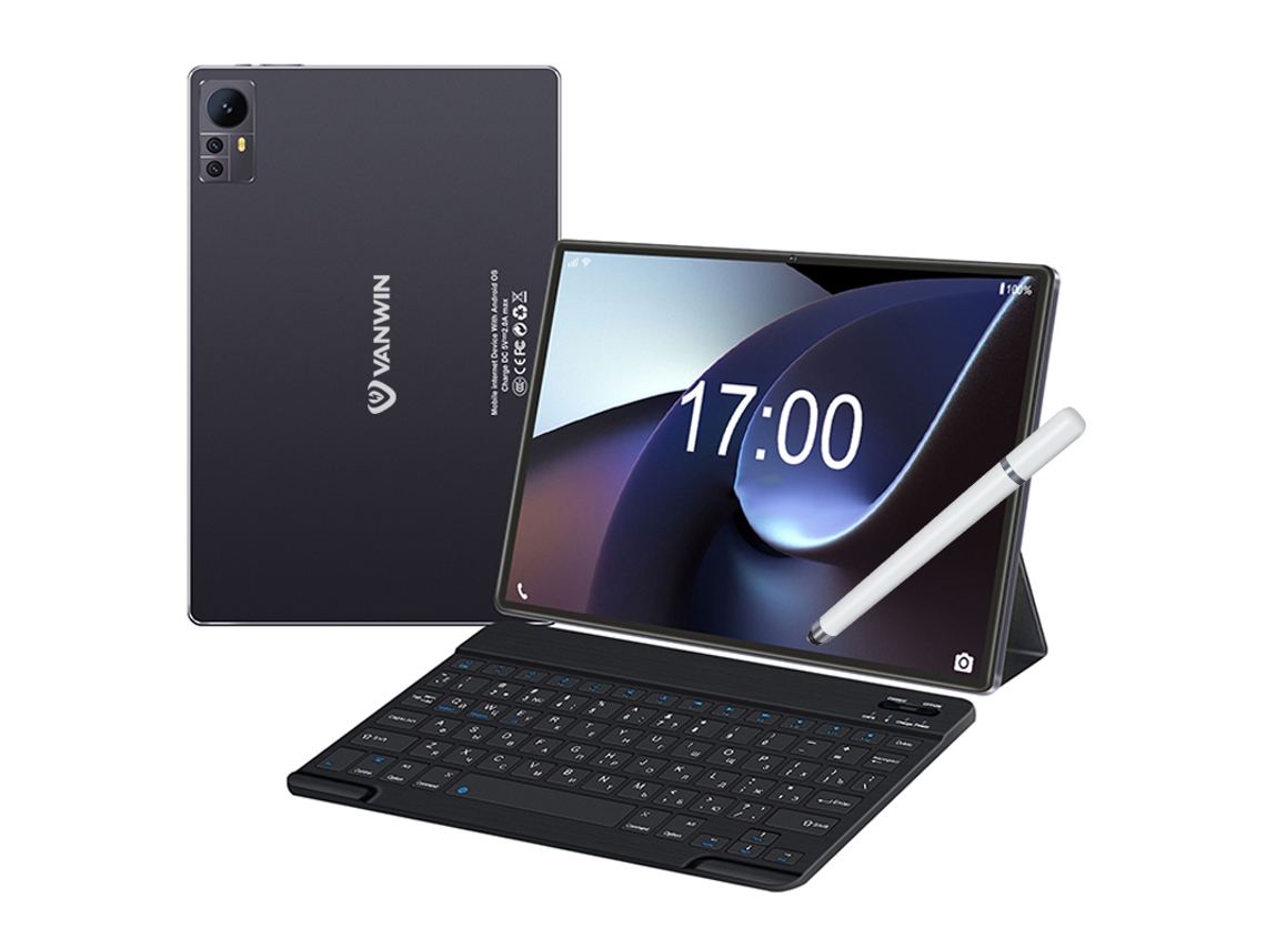 Tablet VANWIN S39 Funda Teclado Bluetooth Pluma 10.1'' 64 Gb 4 Gb Ram-Wi-Fi-Gps-4Glet-Negro