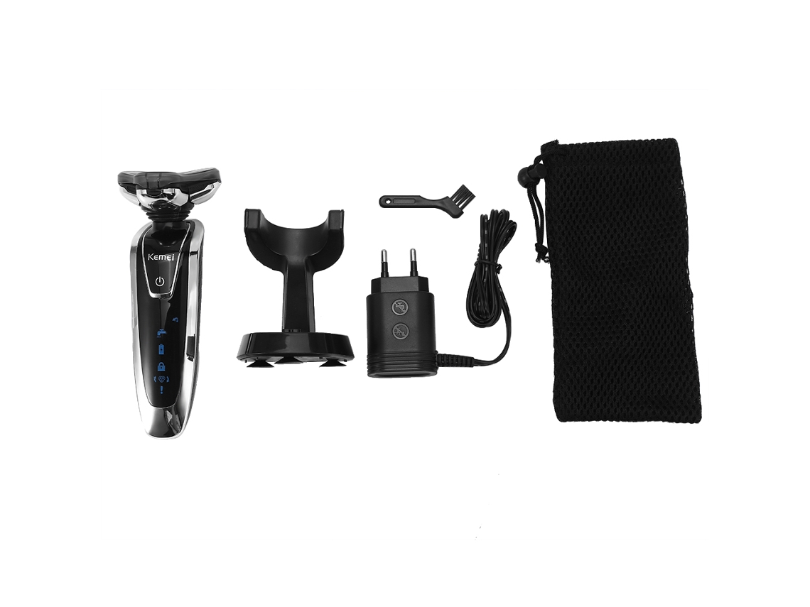 Afeitadora Eléctrica Recargable 2 En 1 Para Hombre Con Cuchilla De Barbillas Lavable 5d Rotativa