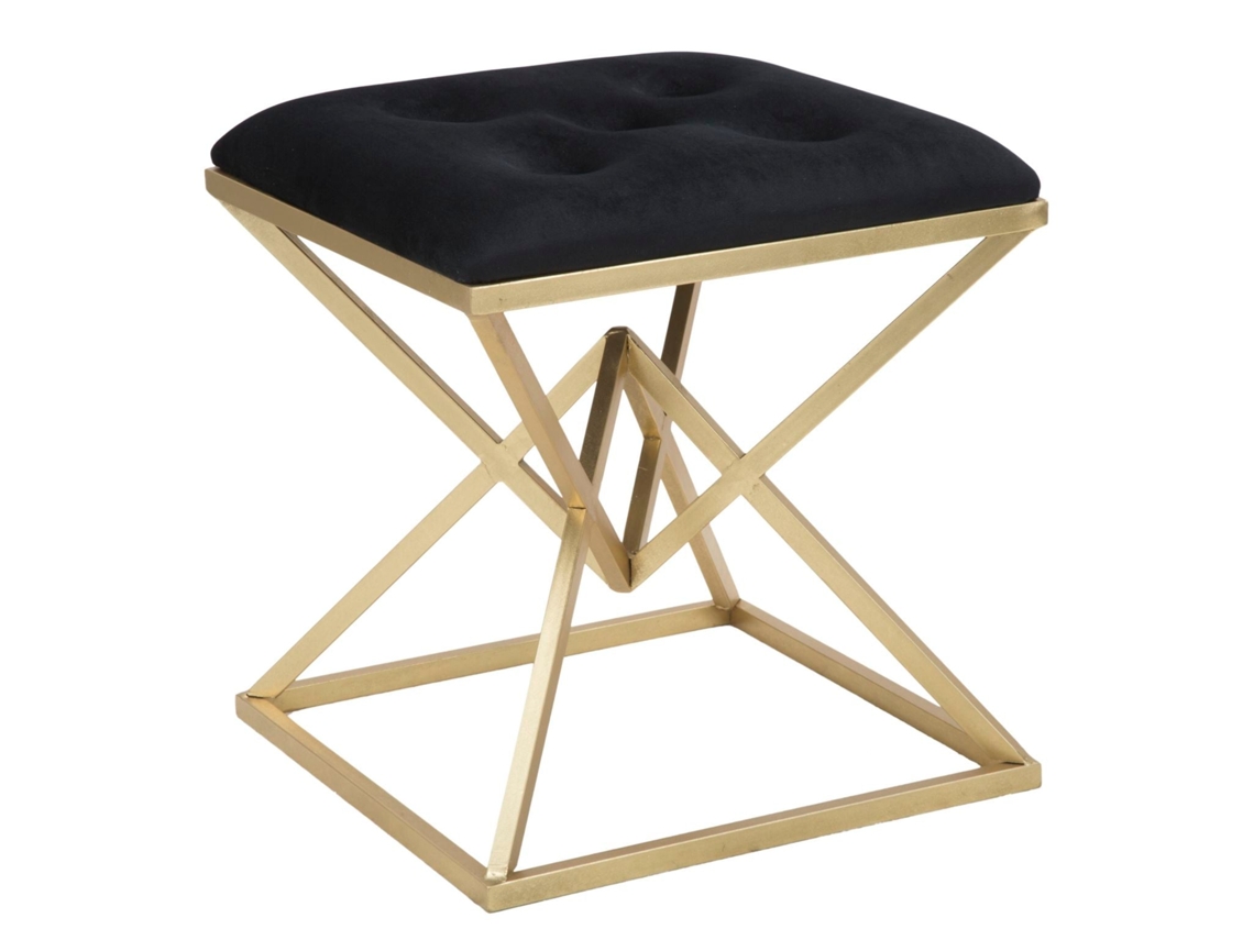 Puf Pirámide Cm 45x45x48 Unico / Dorado/negro