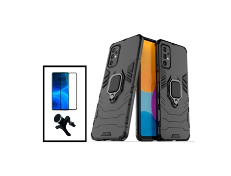 Kit De Película De Vidrio Templado De Cubierta Completa 5D 3X1 Soporte Magnético De Coche Reforzado Defensor Militar Para Samsung Galaxy A33 5G - N...